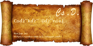 Csákó Dániel névjegykártya